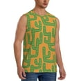 thumbnail image 2 of Pofeuu Cactus 2 Print Men's Muscle T-Shirt, Sleeveless, Muscle Tank, Classic Muscle Tee Top For Men Casual Sleeveless Muscle T-Shirt Trendy Clothes-Medium, 2 of 7