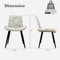thumbnail image 5 of Set of 4 Modern White Faux Leather Chairs with Sturdy Metal Legs Comfort Style for Dining Room, 5 of 9
