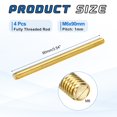 thumbnail image 2 of Uxcell 4Pack M6x90mm Fully Threaded Rod, Brass Right Hand All Thread Screw Studs for Furniture Assembly Fastening, 1mm Pitch, 2 of 6