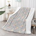 thumbnail image 2 of Princess and Flower Gray Pattern Soft Sherpa Fleece Throw Blanket, Warm Cozy Plush Blanket for Sofa Bed Couch, All Season, 60"x80", 2 of 5