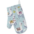 thumbnail image 2 of Polyester Insulation Kitchen Oven Mitts Potholder Apron 3Pcs Set Llama Cactus Pattern Non Slip Heat Resistant Gloves for Baking Cooking BBQ, 2 of 7