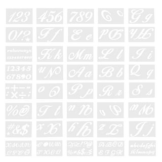 Briartw 3 inch and 5 inch Height Letter Stencils Symbol Numbers Craft  Stencils 84 Pieces Full Set Interlocking Stencil Kit,Reusable Alphabet  Templates