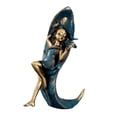 thumbnail image 2 of Estatua de niña Soledad con plumas figura decorativa para fotografía adorno decorativo Azul, 2 of 9
