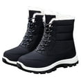 thumbnail image 2 of Fnooota Womens Winter Boots, Ankle-High Hiking Non Slip Warm Snow Boots Black Size 9, 2 of 7