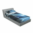 thumbnail image 3 of Outer Space Bedding Set with Sheet & Covers, Interstellar Airlock Shuttle Runway Gate Journey to the Stars Invasion View, Printed Bedroom Decor 2 Shams, 4 Sizes, Blue Grey, by Ambesonne, 3 of 3
