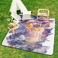 thumbnail image 6 of American Flag Stormy Ocean Waves Waterproof Picnic Blanket with Foldable Zipper, Suitable for Outdoor Use, Suitable for Travel, Camping, Beaches, Parks, Grasslands, Picnic Blanket Accessories, 6 of 7