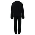 thumbnail image 5 of HBFAGFB Pantsuits for Women Casual Two Piece Outfits Long Sleeved Top and Sports Pants Black Size XL, 5 of 5
