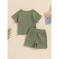 thumbnail image 4 of Bagilaanoe 2pcs Toddler Baby Boy Shorts Set Short Sleeve T Shirt Tops + Shorts 3M 6M 12M 18M 24M 3T Kids Casual Summer Clothes, 4 of 7