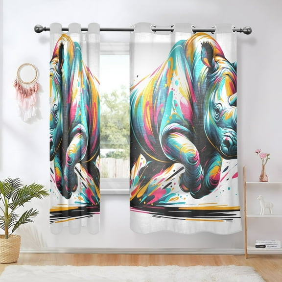 Colored Rhino Blackout Curtains Thermal Insulation 63 inch Grommet for Bedroom Living Room Bathroom Kitchen Windows 2 Pack