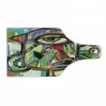 thumbnail image 1 of Abstract Cutting Board, Doodle Bird Character Eyes Eyesight Portrait Unusual Retro Illustration, Decorative Tempered Glass Cutting and Serving Board, Wine Bottle Shape, Multicolor, by Ambesonne, 1 of 1