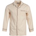 thumbnail image 4 of Ten West Apparel Men’s Pajamas Set - Long Sleeve Button Down Sleep Shirt and Pajama Bottoms Sleepwear Set, Size 2X-Large, Tan, 4 of 6