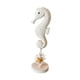 thumbnail image 4 of Escultura de caballito de mar náutico costero, figura decorativa de madera para el hogar moderno en la playa. Blanco, 4 of 9