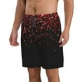 thumbnail image 2 of Disketp Men'S Swim Trunks Hawaiian Breathable Surf Beach Swimsuits Mesh Lining Beach Shorts With Pockets-Red Glitter1, 2 of 9
