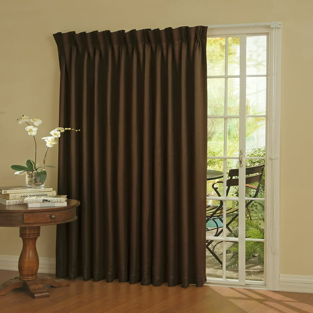 Eclipse Thermal Blackout Patio Door Curtain Panel Com - Back Tab Pinch Pleat Thermal Blackout Patio Door Curtain Panel