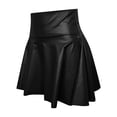 thumbnail image 5 of vigerkar Leather Skater Skirt, Women's Loose Mini A-line High Waist Casual Stretchy Skirts (Black, XL), 5 of 6