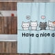 thumbnail image 4 of Cortina de Baño Juana Gallo Impermeable Grande Diseño de Gatitos Azul, 4 of 7