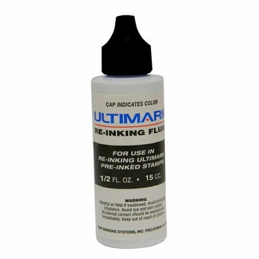 Ultimark Pre-inked Stamp Ink, Black, .5 Oz Drip Spout Bottle