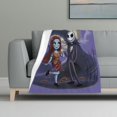 thumbnail image 1 of Manta polar de Pesadilla antes de Navidad, súper suave y acogedora, manta de franela ligera y cómoda, manta de felpa cálida para sofá, cama, 32 x 48 pulgadas, 1 of 7