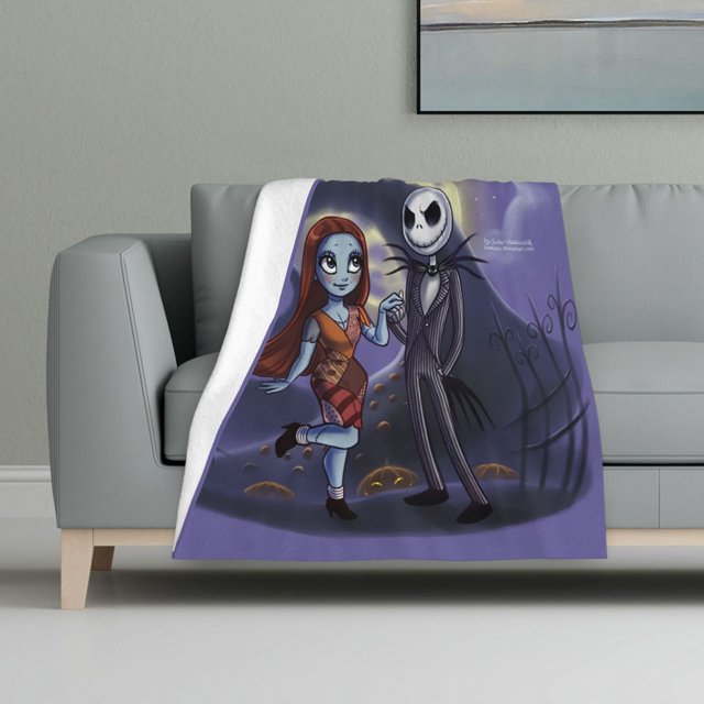 Manta polar de Pesadilla antes de Navidad, súper suave y acogedora, manta de franela ligera y cómoda, manta de felpa cálida para sofá, cama, 32 x 48 pulgadas