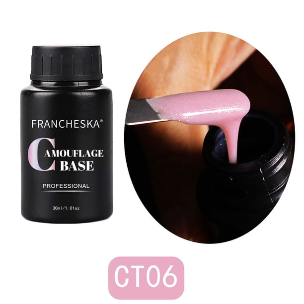 Polvo para uñas Arte de uñas Goma Color nude Base Brillantina Brillantina Fototerapia Base Pegamento Arte de uñas