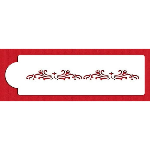 Designer Stencils C428 Manali Cake Side 3 Cake Stencil, Beige/semi-transparent