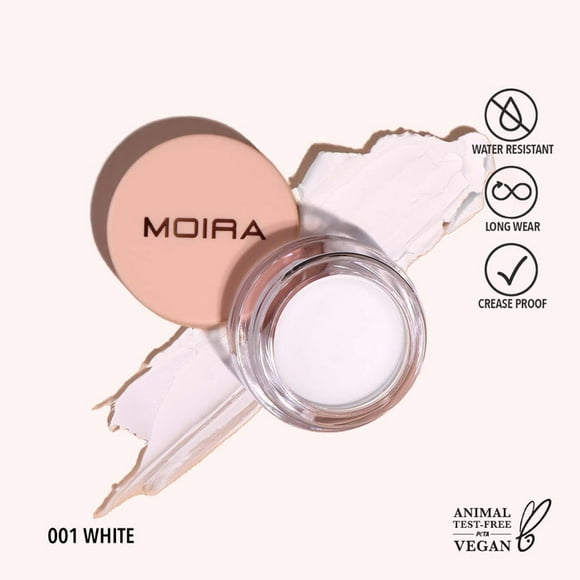 Sombra + Primer Moira Cosmetics En Crema 2 En 1 Tono 01, White