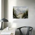 thumbnail image 3 of Nawypu  Frame Winter Wall Art Snow Tree Canvas Wall Decor Snowing village Hang Artwork Christmas Gift Prints Snowy Mountains and Castle painting for Rustic House Living Room 20x16 inch, 3 of 4