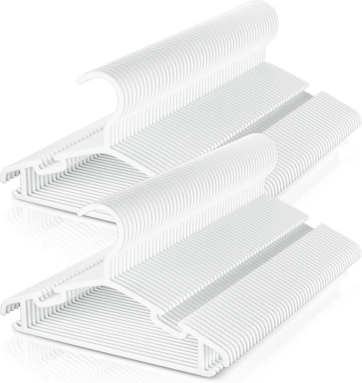 100 Pack Non-Slip Baby Plastic Hangers Space Saving Toddler Infant Clothing Organizer White