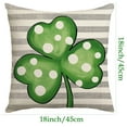 thumbnail image 2 of Beautynvta St. Patrick's Day Pillow Cover, 18x18 Inch Green Irish Shamrocks Throw Pillowcase Linen Cushion Cover for Couch Sofa Living Room Home Decor, 2 of 4