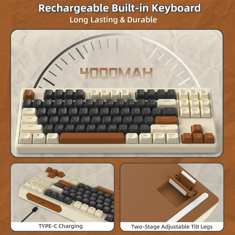 ATTACK SHARK M87 80% Wireless Gaming Keyboard, TKL Mechanical