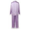 thumbnail image 3 of Women Fashion Solid Casual Comfort Pajamas Set Long Sleeve Shirt Trousers Two Sets Dressy Pant Suits for A Wedding Petite plus Size Pant Suits Dressy 3 Piece Women Suits Womens Dressy Suits Designer, 3 of 4