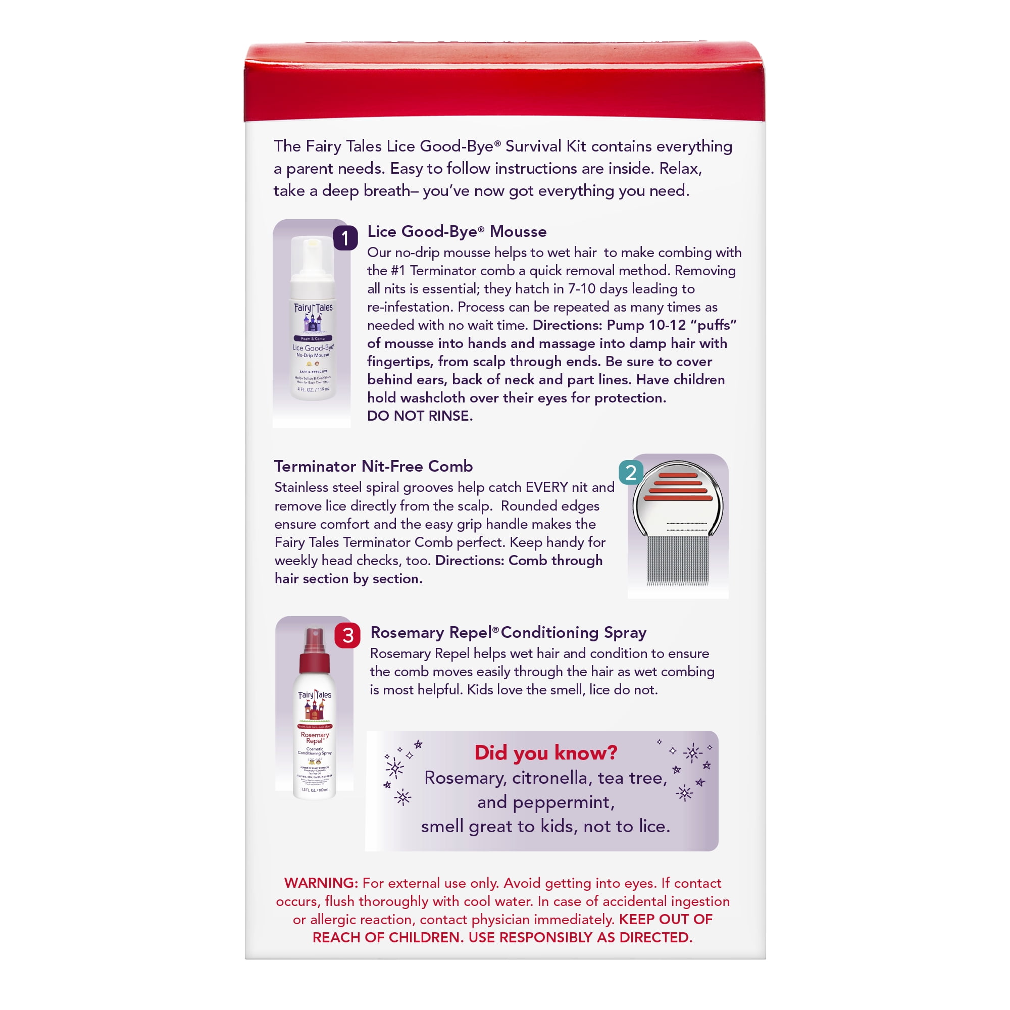 Fairy Tales Lice Good-Bye® Survival Kit, 7.3 fl oz/ 3 pack