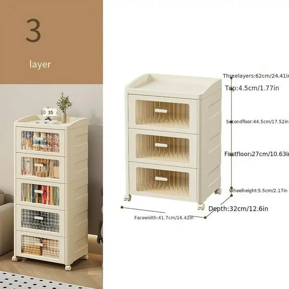 Oumilen Modern Adult Nightstand with 3 Drawers, White