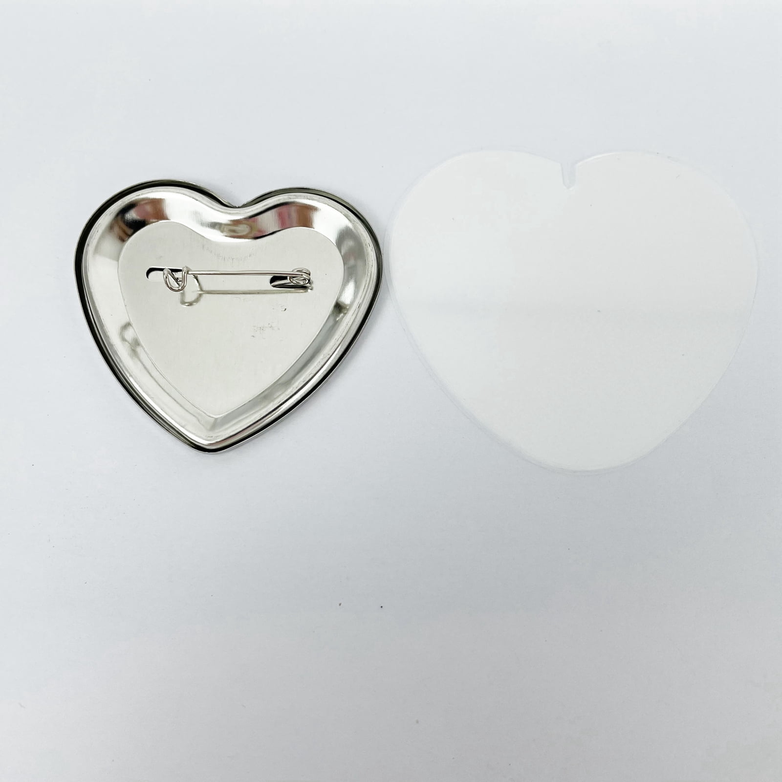 Techtongda Heart Shape Metal Pin Back Button Parts for Button Maker Machine 100pcs/Set DIY