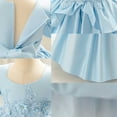 thumbnail image 3 of Girls Party Dress Vintage Sleeveless Satin Festival Pageant Frocks Kids Wedding Flower Girl Bridesmaid Dresses Blue 12-18 Months, 3 of 5