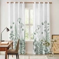 thumbnail image 3 of Sage Green Spring Floral Kitchen Curtains Window Panels, Watercolor Elegant Pastoral Flowers Insulated Window Treatment Curtain, Grommet Curtains for Bedroom/Living Room/Bathroom, 2 Piece 42"Wx84"L, 3 of 8