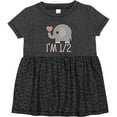 thumbnail image 3 of Inktastic Half Birthday Cute Elephant Girls Baby Dress, 3 of 5