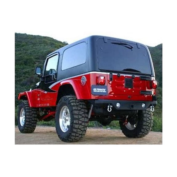 Rampage by RealTruck Rear Recovery Bumper for Jeep Wrangler JK | Reciever Hitch, Steel, Black | 88605 | Compatible with 2007 - 2018 Jeep Wrangler JK