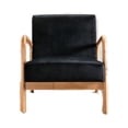 thumbnail image 6 of Xukmct Upholstered Velvet Accent Chair with Wood Frame, Mid Century Modern Fabric Armchair for Living Room, Bedroom, Office, Black, 6 of 7