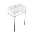 thumbnail image 6 of Claire 24 Ceramic Console Sink White Basin Chrome Legs, 6 of 10