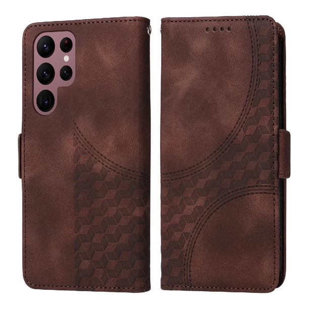 Funda GANGXUN para Samsung Galaxy S22 Ultra con diseño acolchado elegante, cuero PU, protección total y ajuste preciso