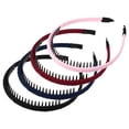 thumbnail image 1 of 4 Uds. Diademas con peine de dientes para mujer, bandas para la cabeza antideslizantes, diadema para el pelo para mujer, rojo vino, negro, rosa, azul marino, 1 of 7