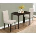thumbnail image 2 of Monarch Specialties 3-Piece Dining Set, Cappuccino, Beige Linen Chairs, 2 of 3