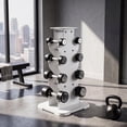 thumbnail image 3 of 4-Tier Heavy Duty Dumbbell Rack – Sturdy Cast Iron & Steel Frame Weight Storage Stand with Padded Slots, Space-Saving Organizer for Home Gym Strength Training Setup (Stand Only), 3 of 7
