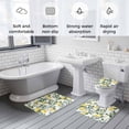 thumbnail image 6 of Yellow Lemon Flower Bathroom Rugs Set Vintage Watercolor Lemon Tree Blue White Floral Leaf Non Slip Absorbent Bath Mats 3 Piece Set with Bathroom Rug, U-Shaped Floor Mat, Toilet Seat Cover Large Size, 6 of 9