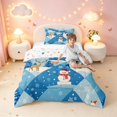 thumbnail image 4 of Manfei Festive Christmas Twin Comforter Sets,Snowman Penguin Deer Animals Bedding Set,Blue White,Christmas Reversible,2pcs,1 Comforter and 1 Pillowcase, 4 of 7