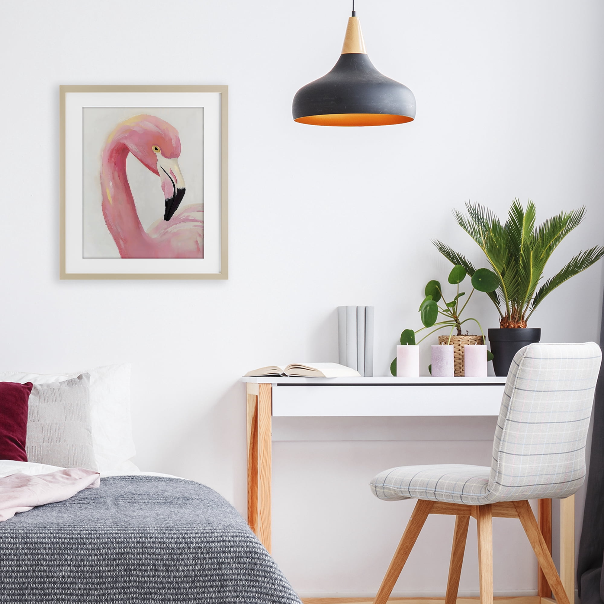 Stupell Industries Serene Pink Flamingo Portrait Birch Framed Print Under Glass, design by The Prints Vibe