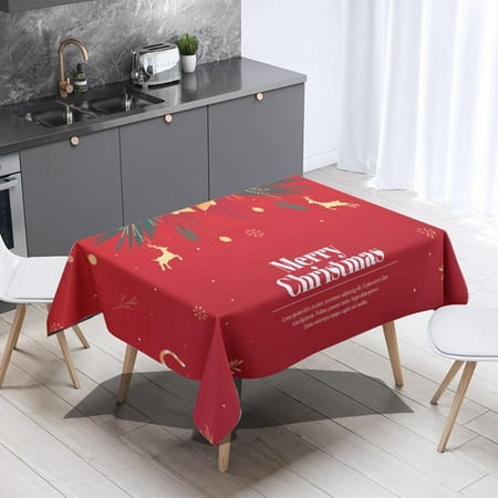 

Xmarks Christmas Tablecloth - Merry Christmas - Rectangle Table Cloth for Xmas Holidays Winter Dinner Parties