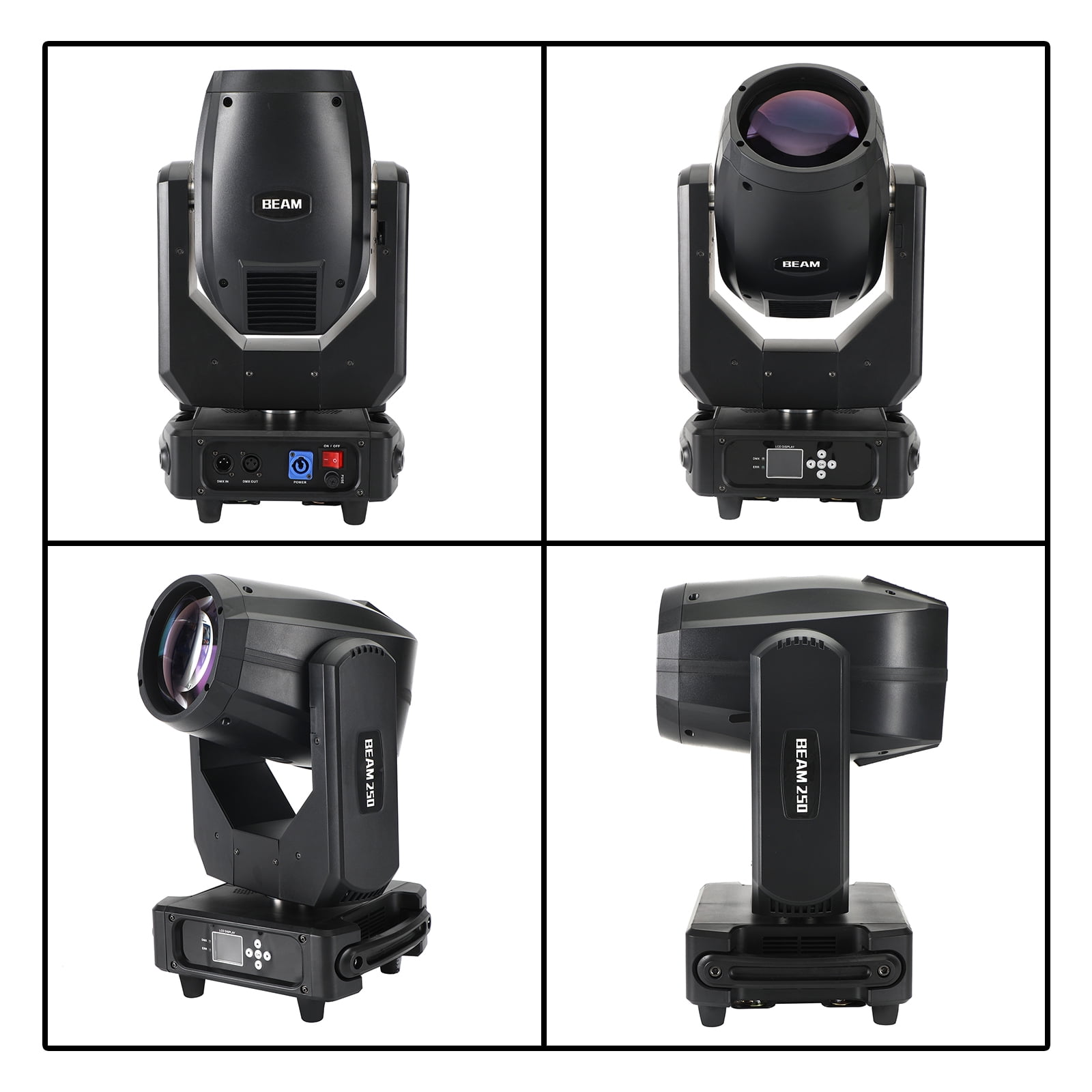 Motor Genic 250W 8R Rainbow 3In1 Moving Head Light Double Prisms Gobo Wash DJ Stage Lighting