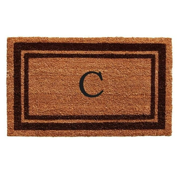 Calloway Mills Brown Border 24" x 36" Monogram Outdoor Doormat (Letter C)